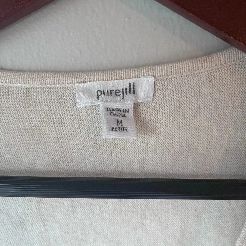 J Jill pure Jill Women cardigan snap closure cashmere cotton blend Petite Medium - Picture 3 of 8